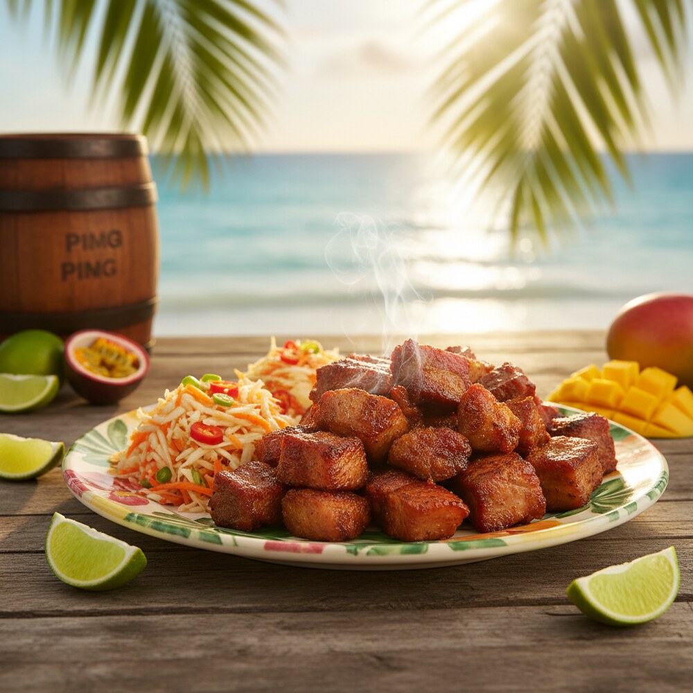 Haitianisches Griot mit Pikliz