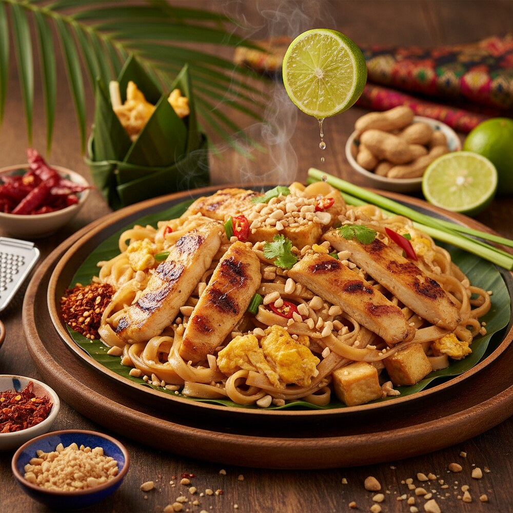 Pad Thaï au Poulet Grillé