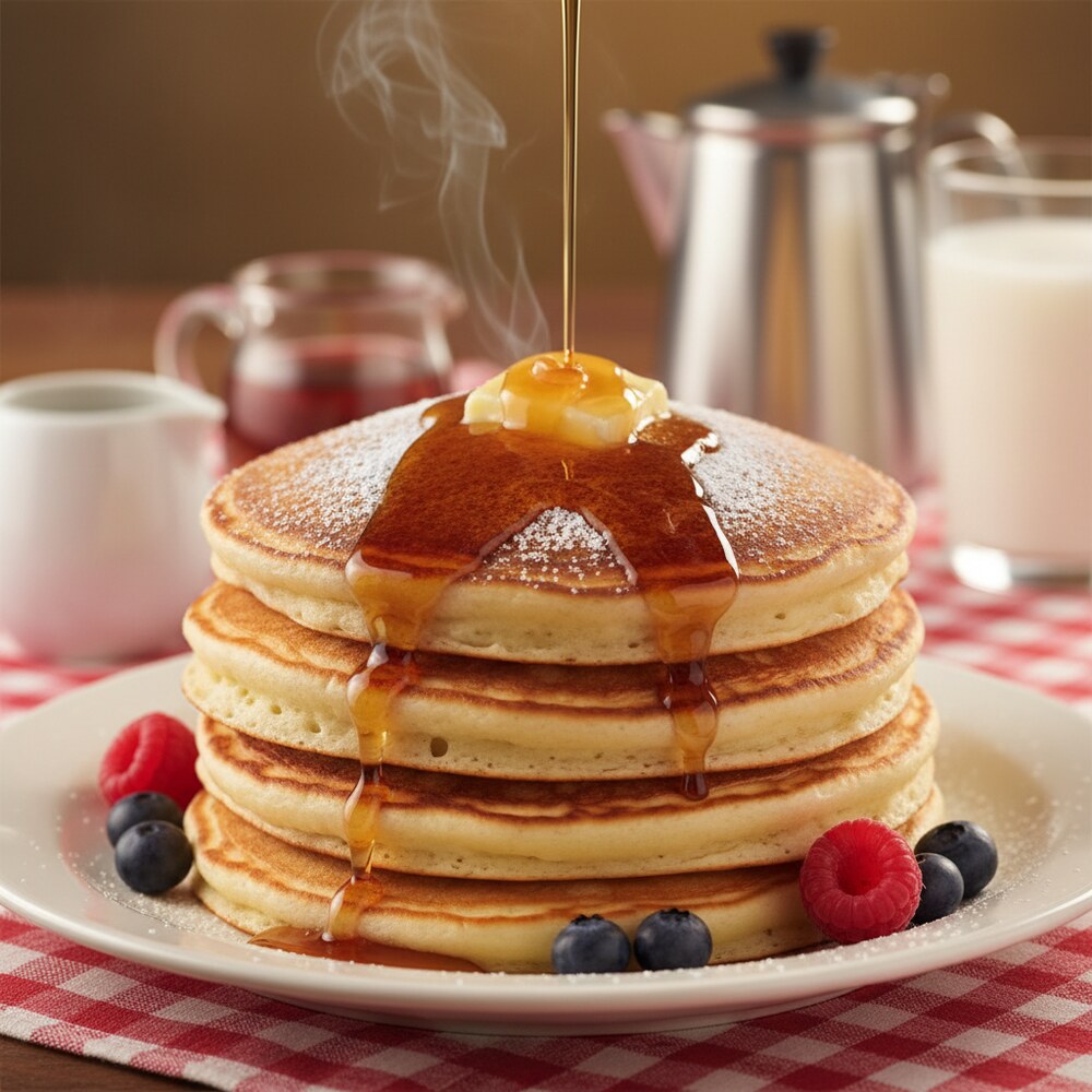 Pancakes Américains avec Sirop d'Érable