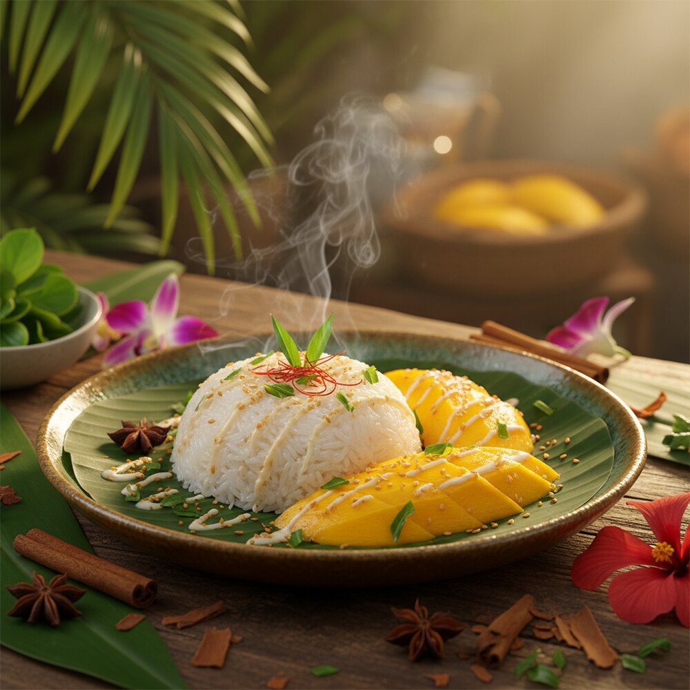 Riz aromatique à la noix de coco et à la mangue