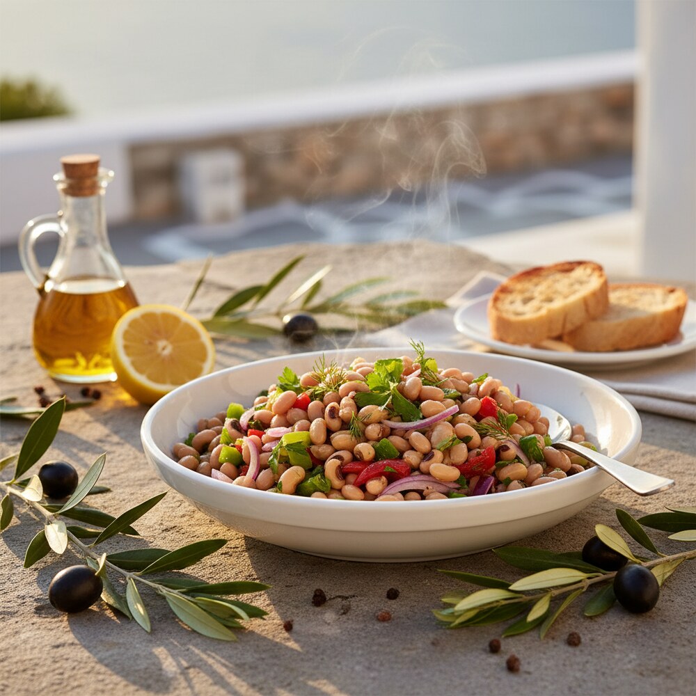 Mavrommatika (Ensalada de caupí)