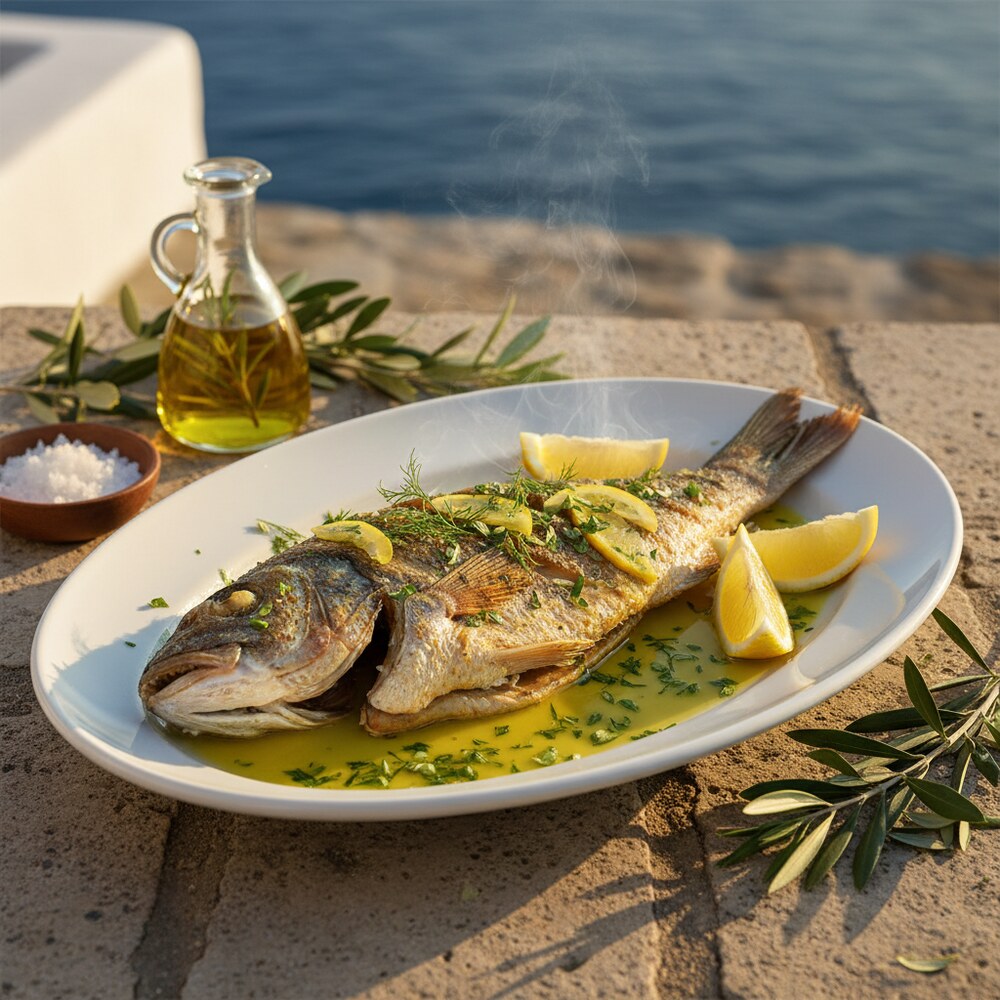 魚のラドレモノソース添え