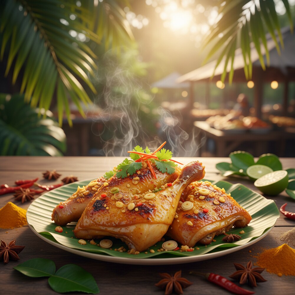 Poulet Grillé à la Citronnelle et à l'Ail