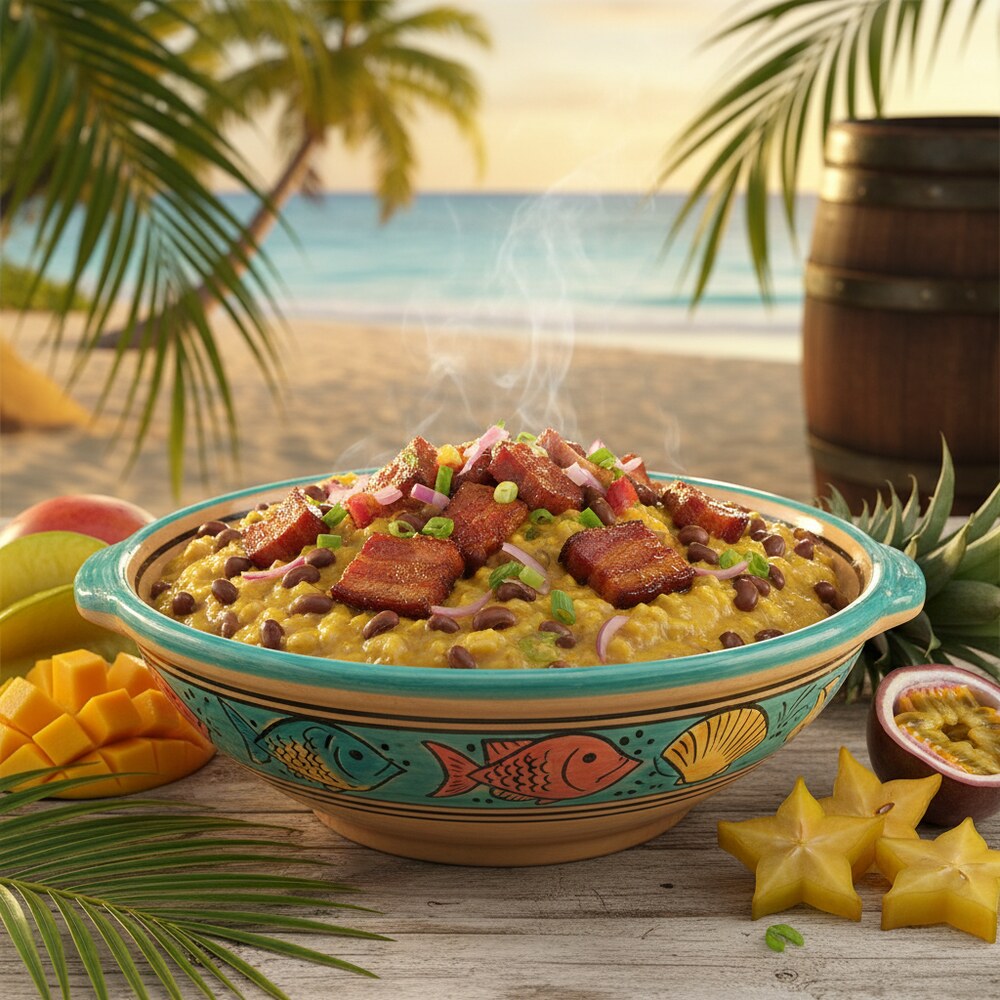 Bahamianische Erbsen und Grütze