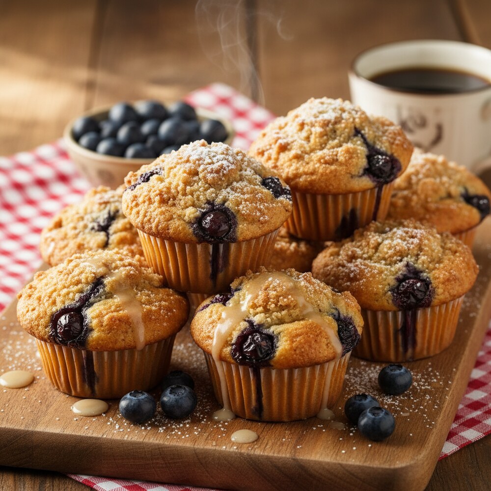 Muffins aux Myrtilles et Streusel