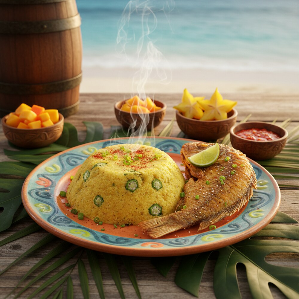 Barbados Cou-Cou und Fried Fish
