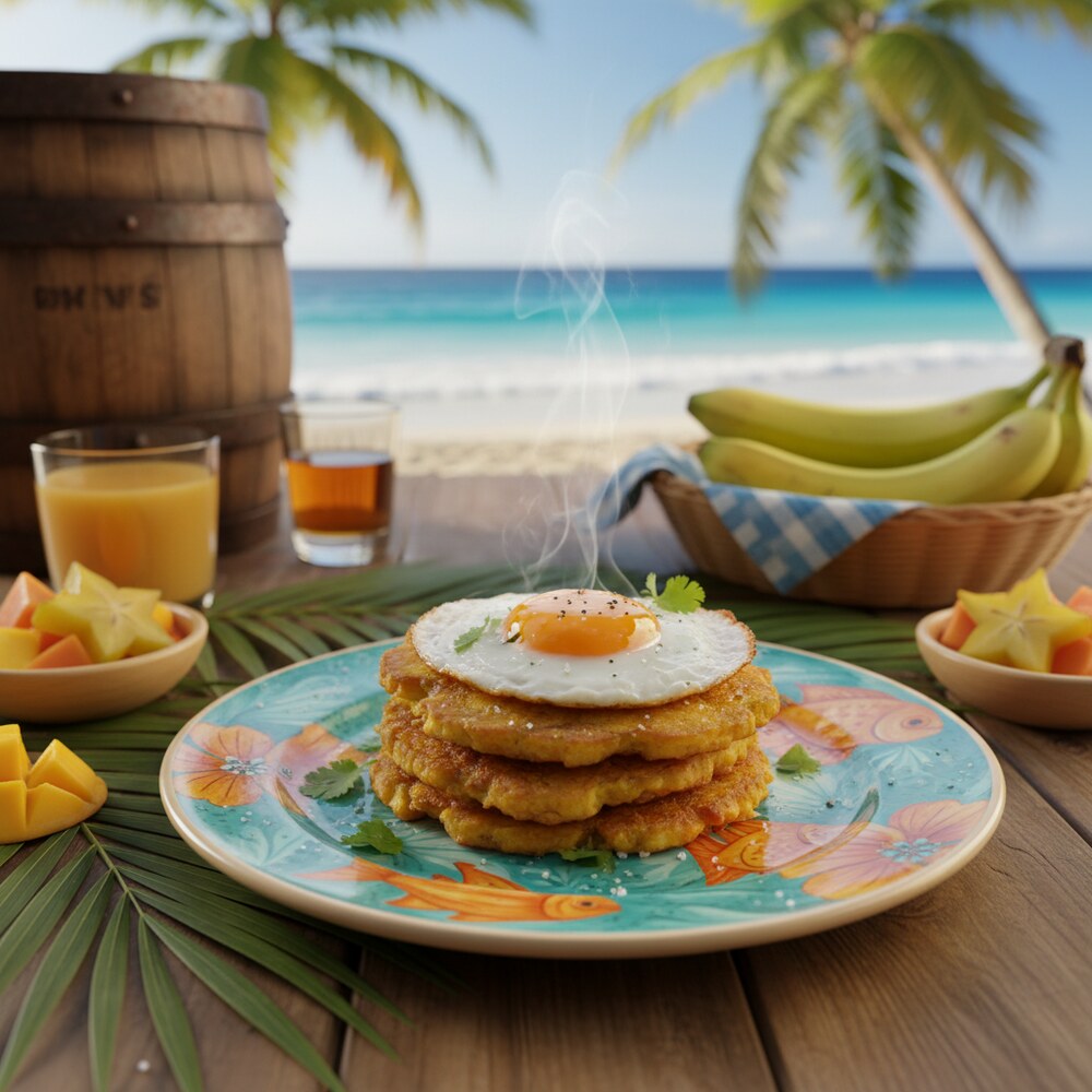 Kubanische Tostones mit Spiegelei