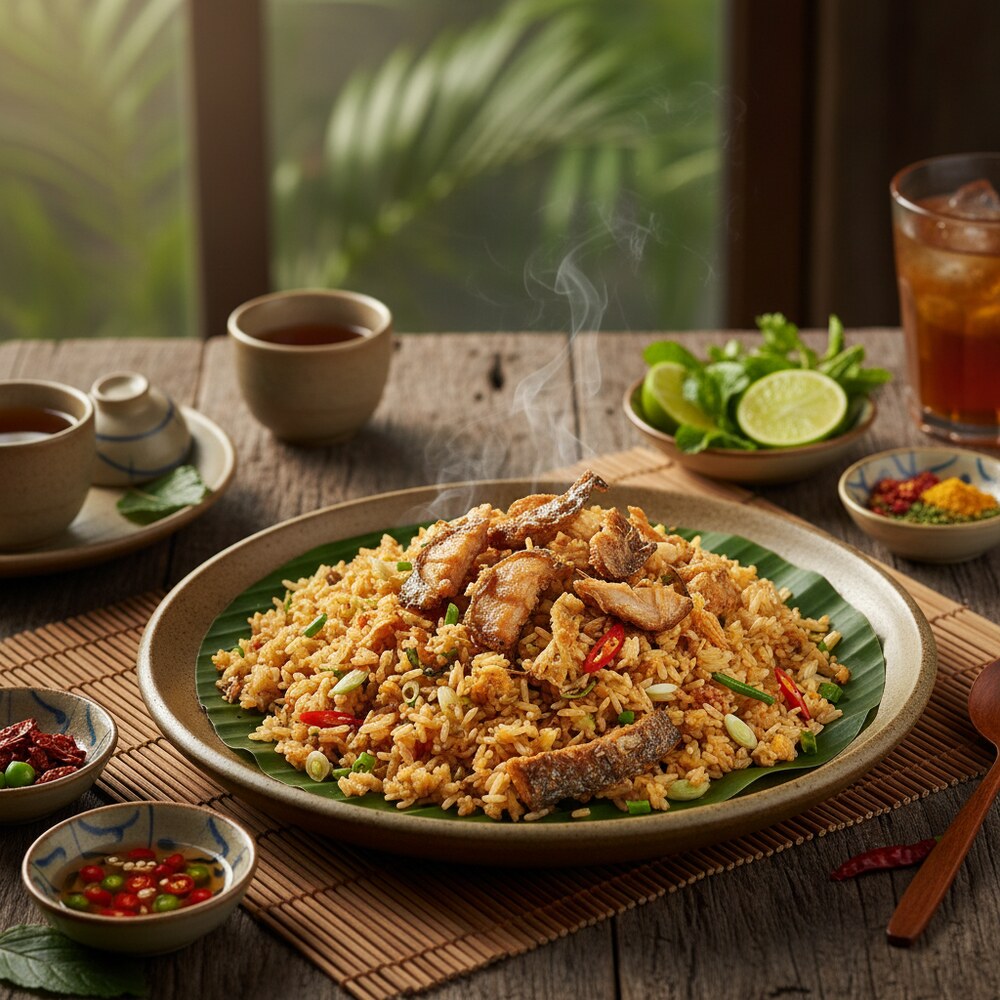 Khao Pad Pla Duk (Riz sauté au poisson-chat)