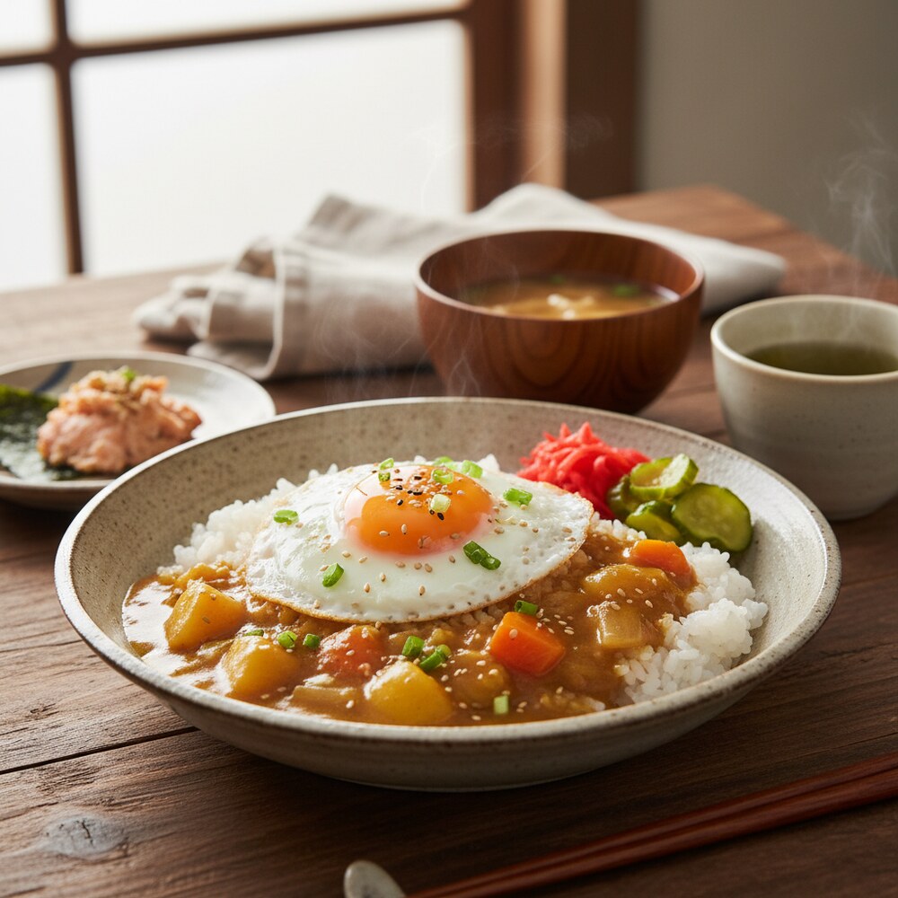 Petit-déjeuner riz au curry japonais