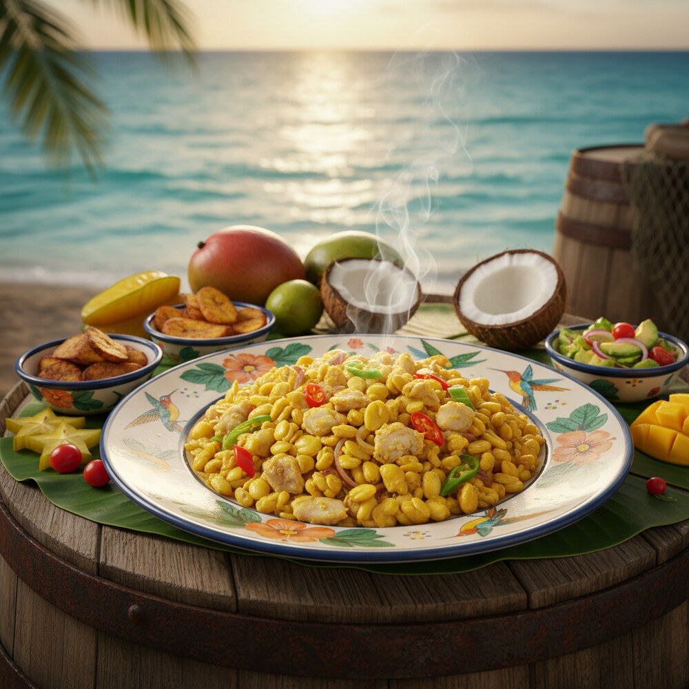 Jamaikanisches Ackee und Salzfisch