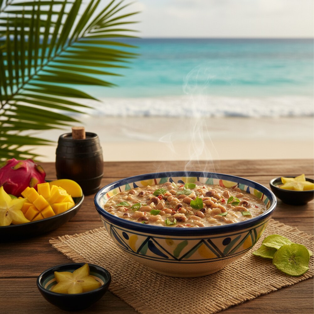 Barbados Reis- und Erbsenbrei