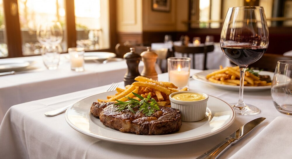 Filete con patatas fritas y Salsa Bearnesa / Steak Frites con Salsa Bearnesa