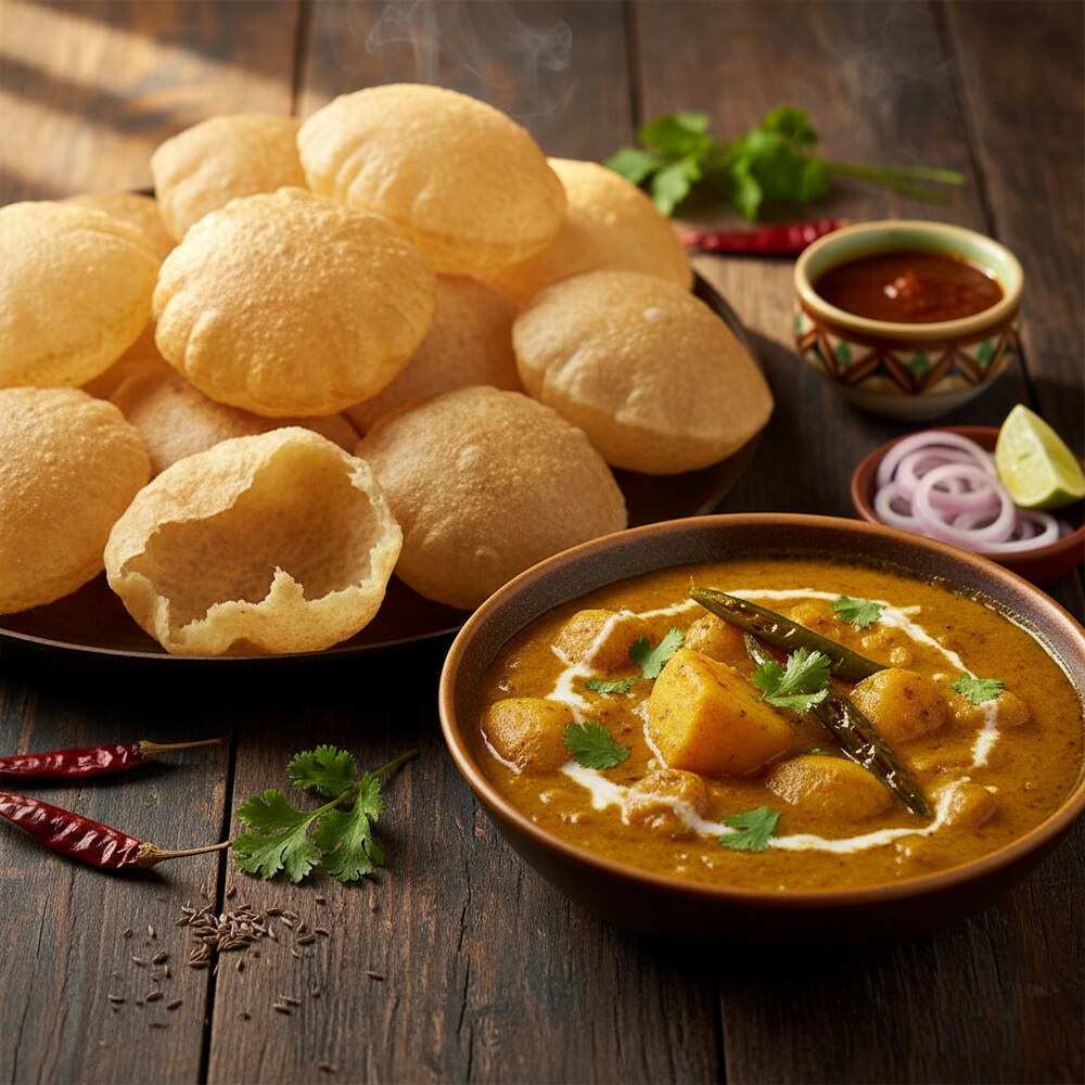 Puri con Curry de Patatas