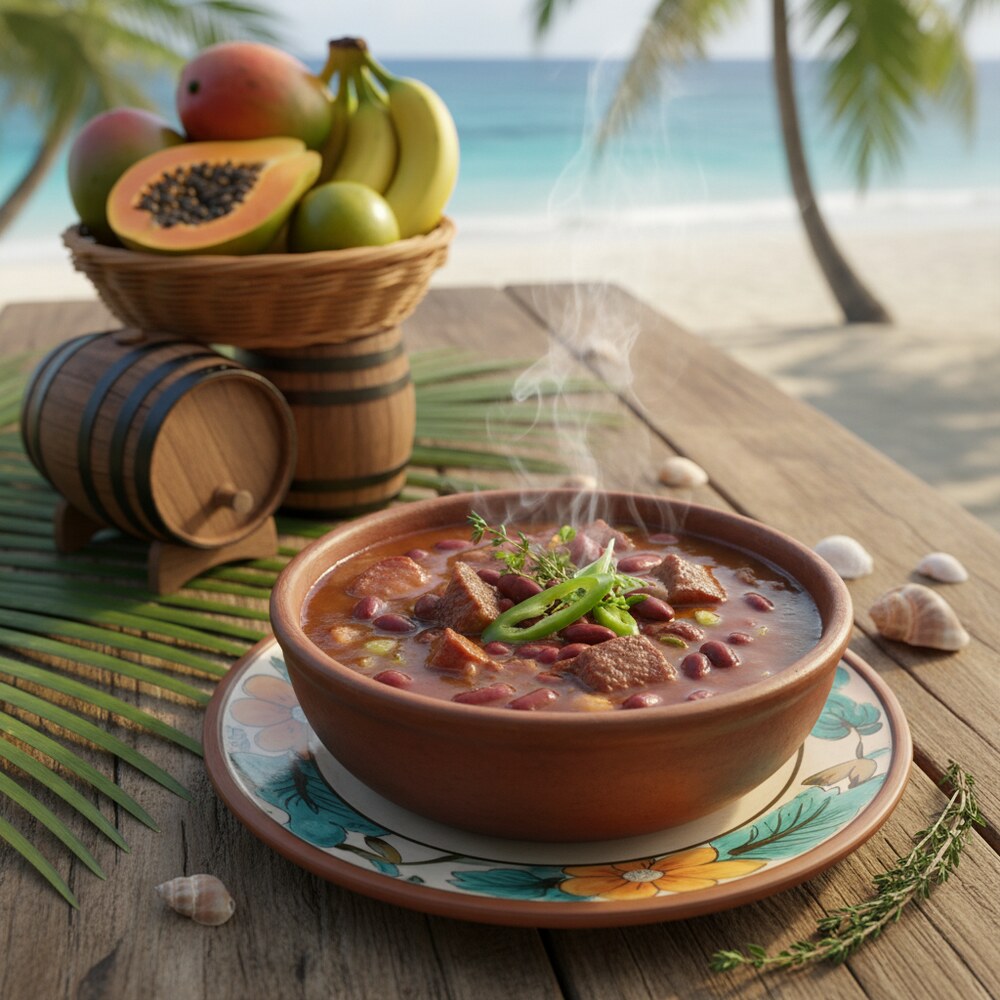 Jamaikanische Suppe mit roten Erbsen