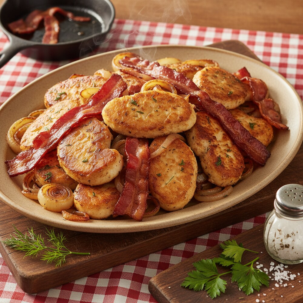 Rognes de Doré avec Lardons et Oignons