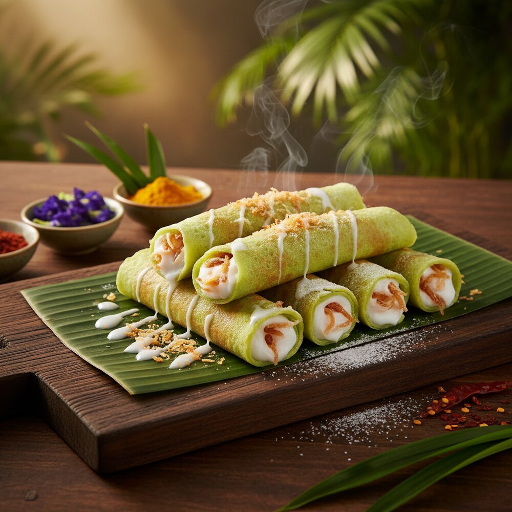 Rouleaux de Crêpes à la Noix de Coco Thaïlandaise