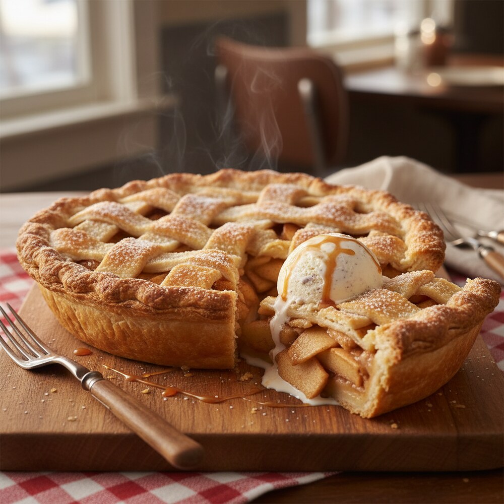 Tarte aux pommes avec croûte en treillis