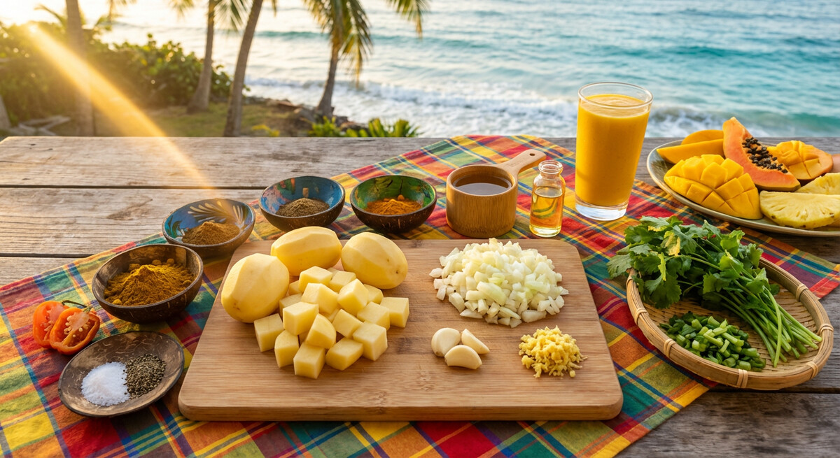 Mise en Place: Trinidadianisches Safrankartoffel-Curry (Curried Aloo)