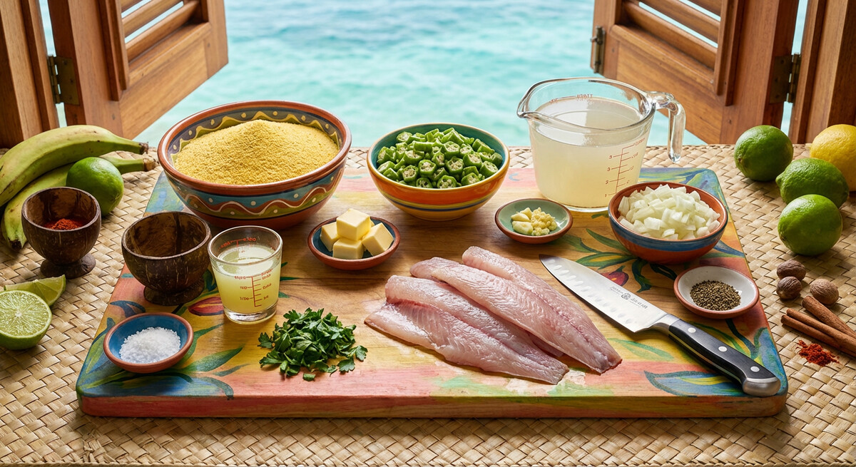 Mise en Place: Barbados Flying Fish und Cou-Cou