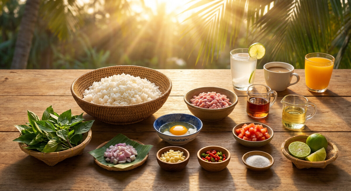 Mise en place: Khao Pad Krapow Moo (Riz sauté au basilic thaï et au porc)
