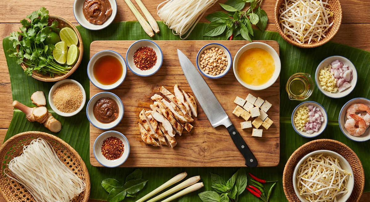 Mise en place: Pad Thaï au Poulet Grillé