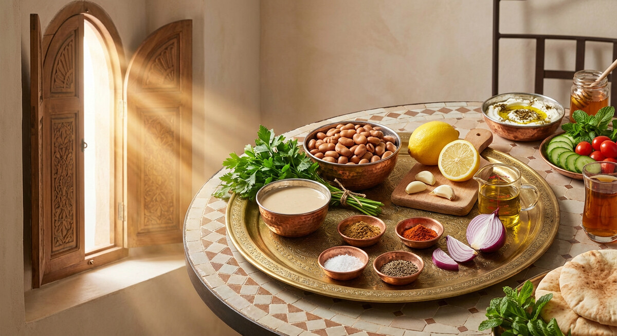 Mise en place: Foul con Tahini