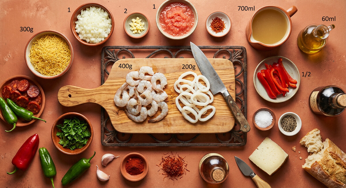 Mise en place: Fideuà