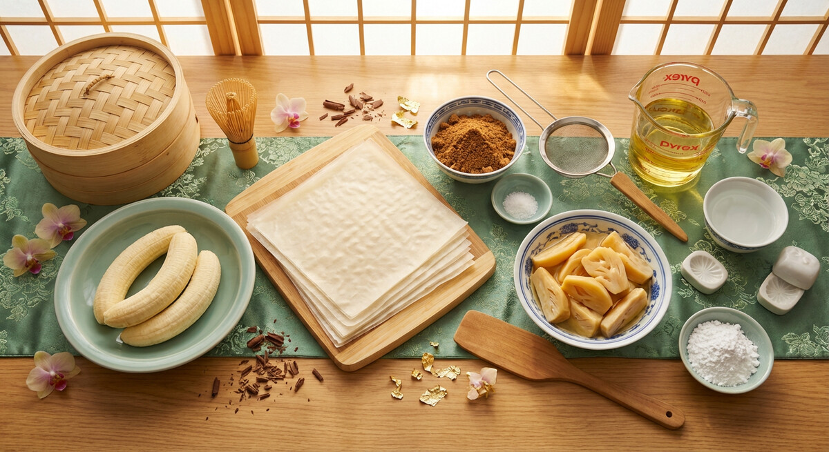 Mise en place: Turon aux Bananes