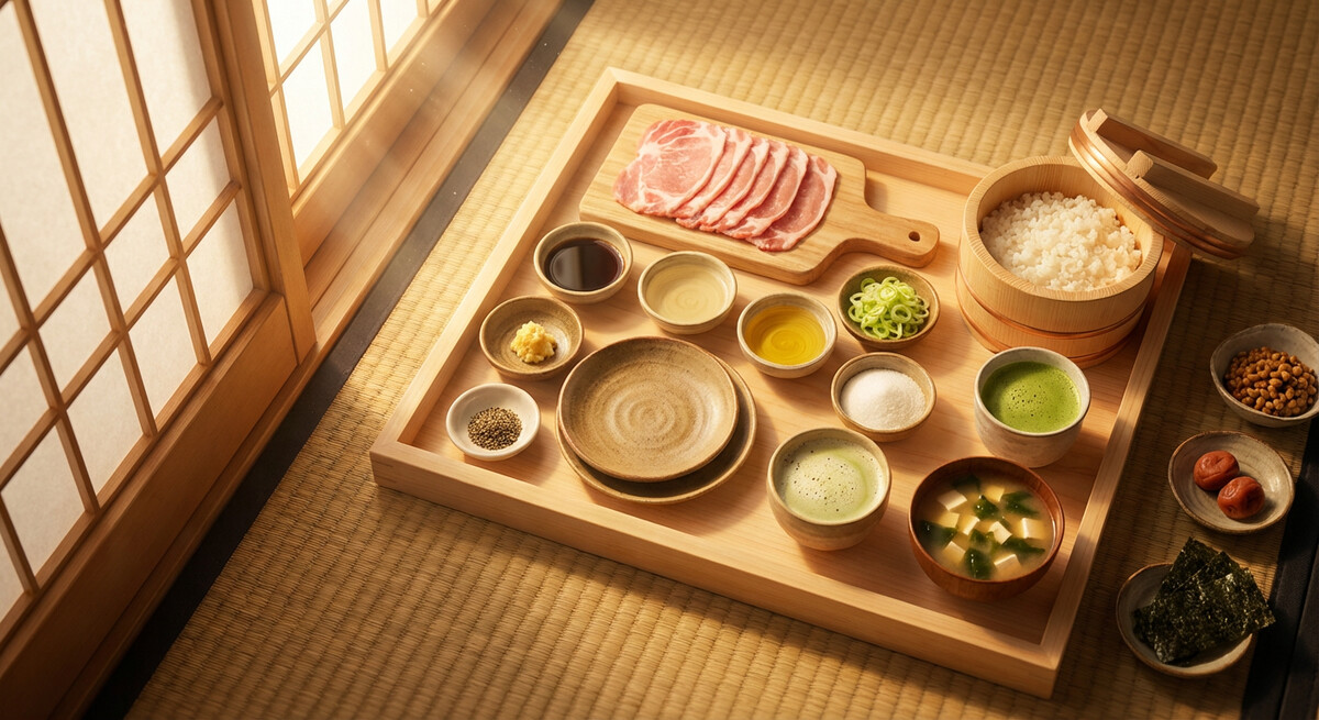 Mise en place: Shogayaki Donburi (Porc à la Sauce Gingembre)