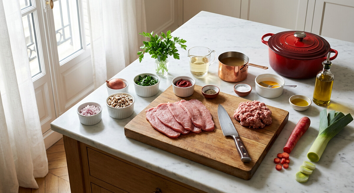 Mise en place: Paupiettes de Ternera