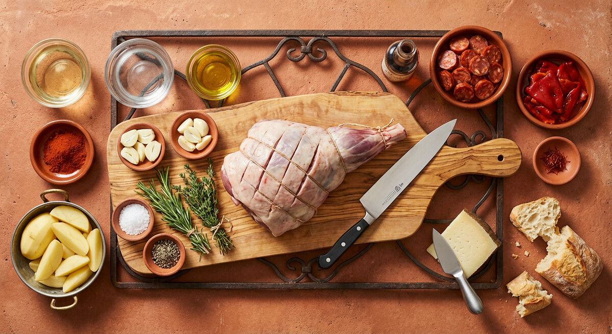 Mise en place: Cordero Asado