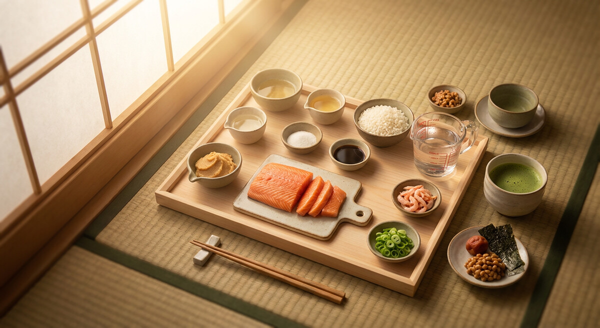 Mise en place: Saumon Grillé à la Pâte de Miso et Riz