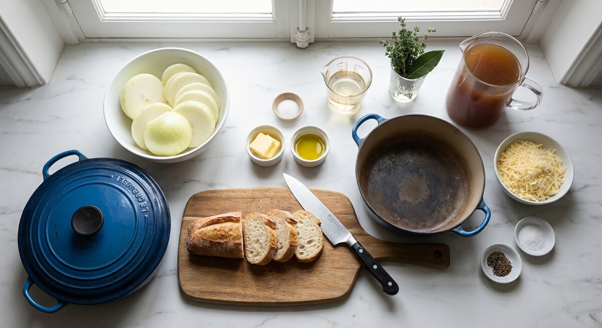 Mise en place: Sopa de Cebolla Gratinada