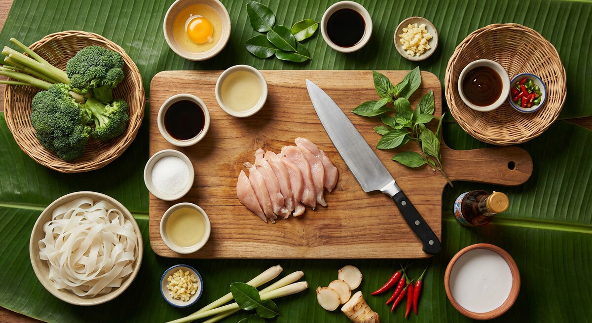 Mise en place: Pad See Ew (Nouilles sautées à la sauce soja)