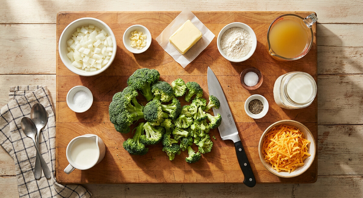 Mise en place: Soupe au Brocoli et Cheddar