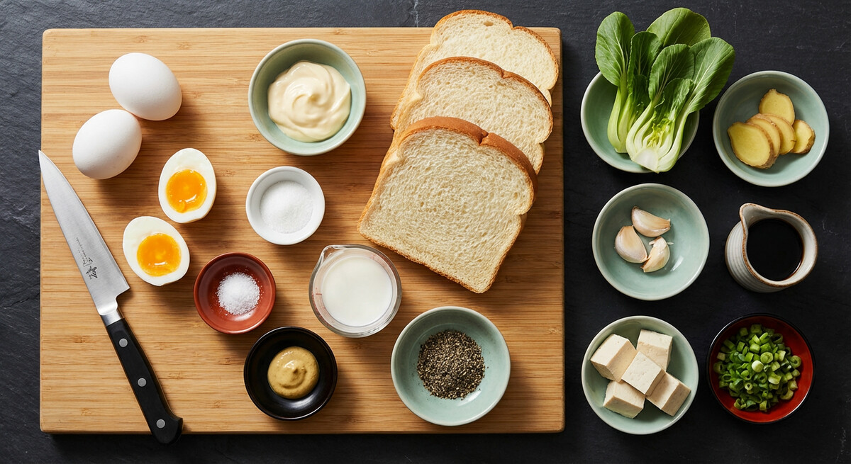Mise en place: Sandwich aux œufs japonais