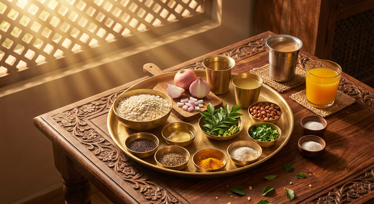 Mise en place: Poha de Cebolla