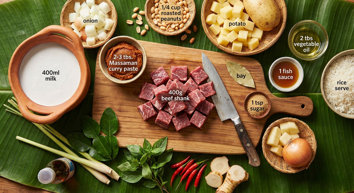 Mise en place: Curry Massaman au Bœuf