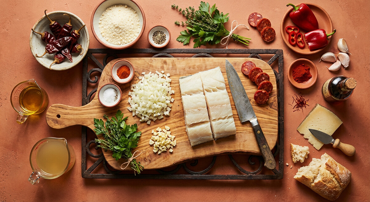 Mise en place: Bacalao a la Vizcaína