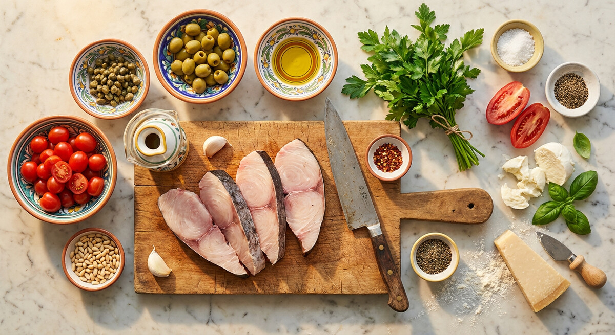 Mise en place: Pez Espada a la Siciliana