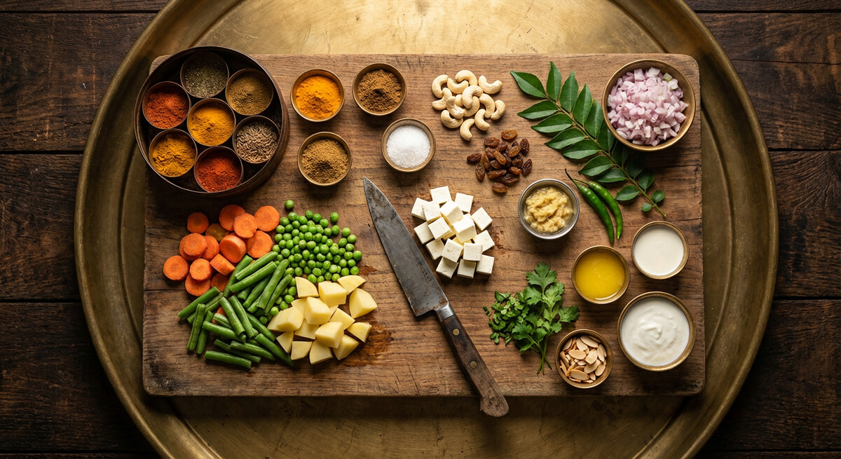 Mise en place: Navratan Korma