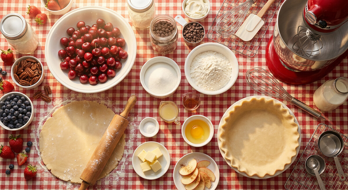 Mise en place: Tarte aux Cerises Américaine
