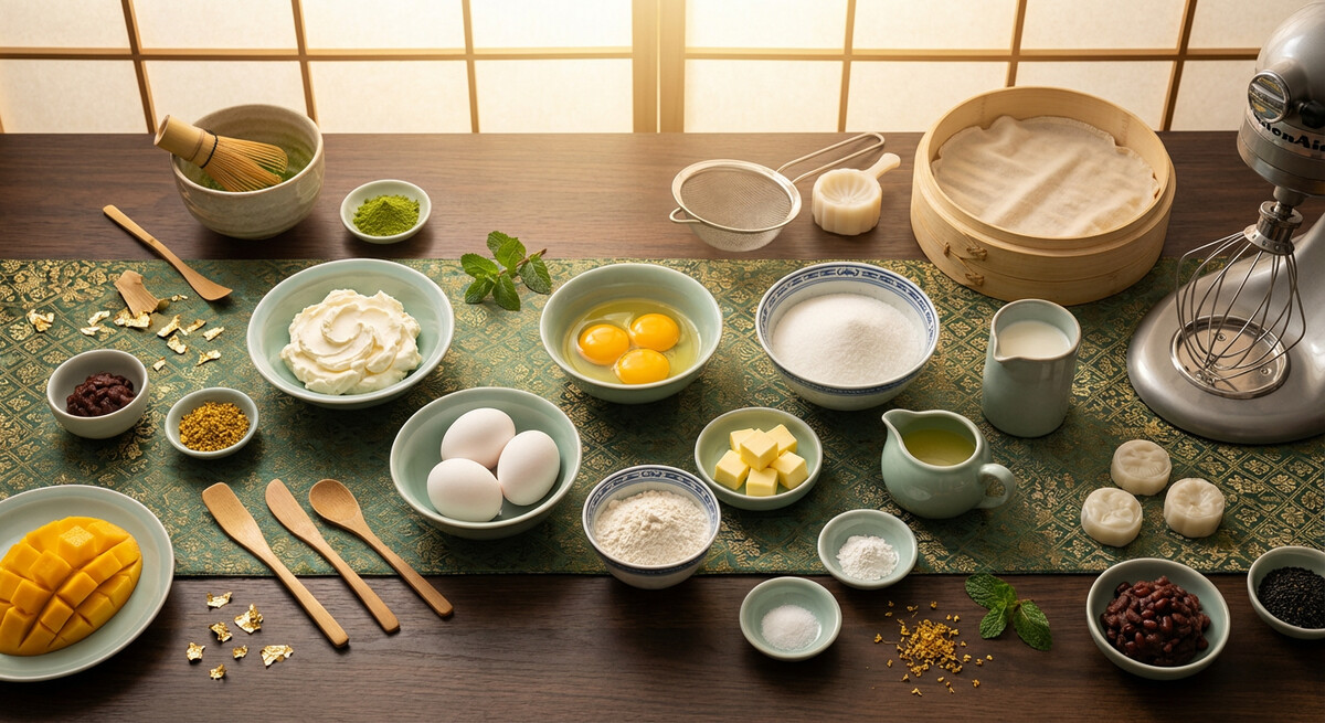 Mise en place: Gâteau au fromage japonais