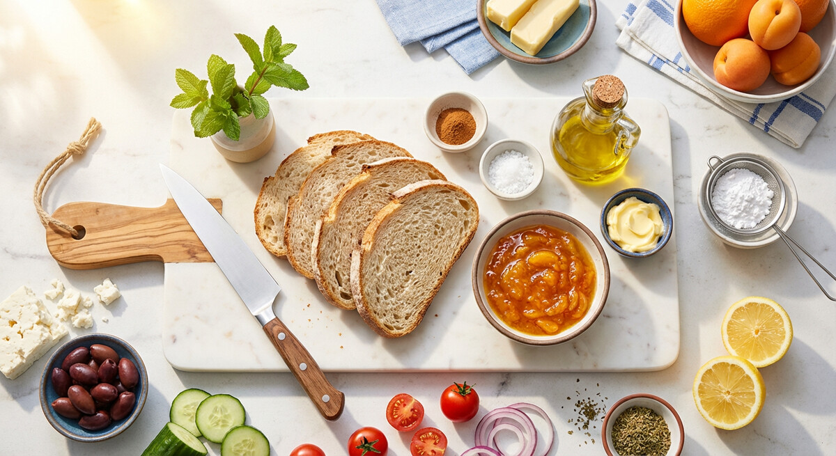 Mise en place: Mermelada (Confitura) sobre Pan