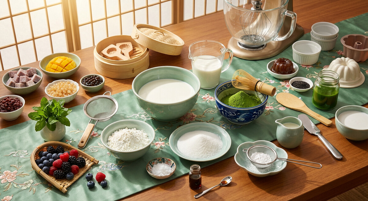 Mise en place: Pudding Matcha Asiatique