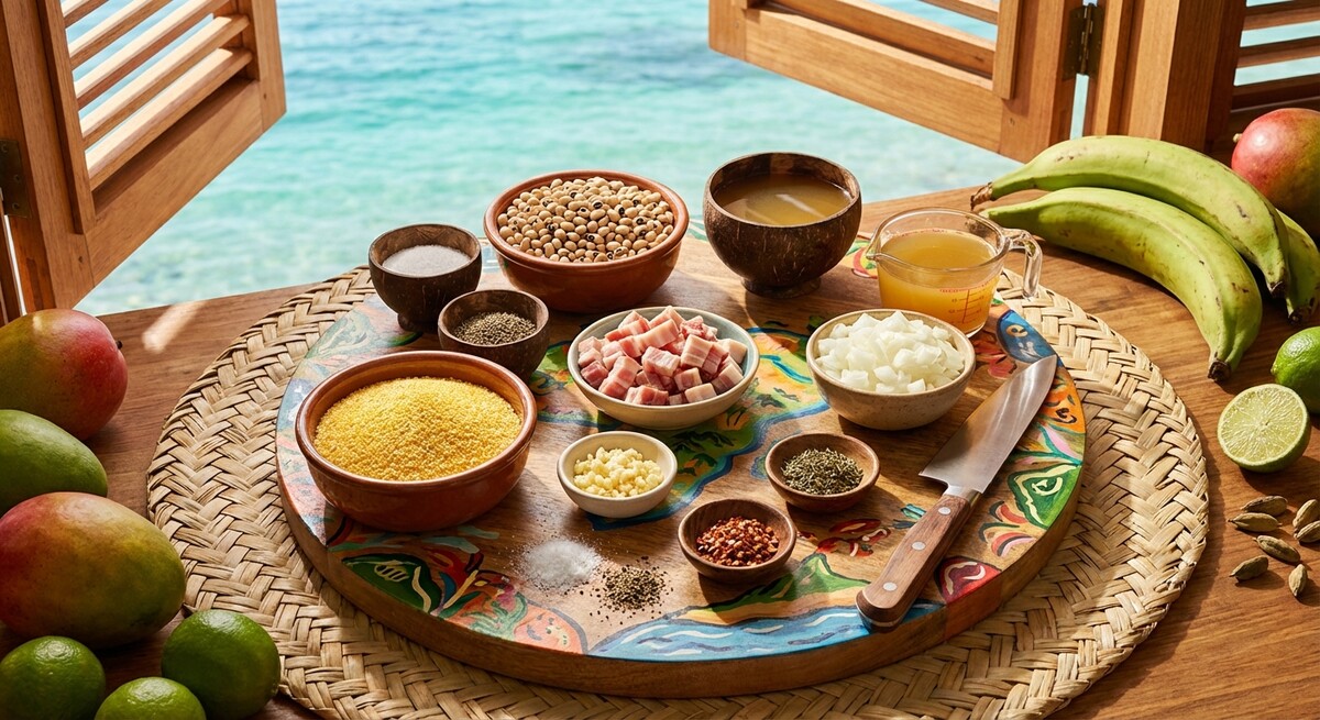 Mise en Place: Bahamianische Erbsen und Grütze