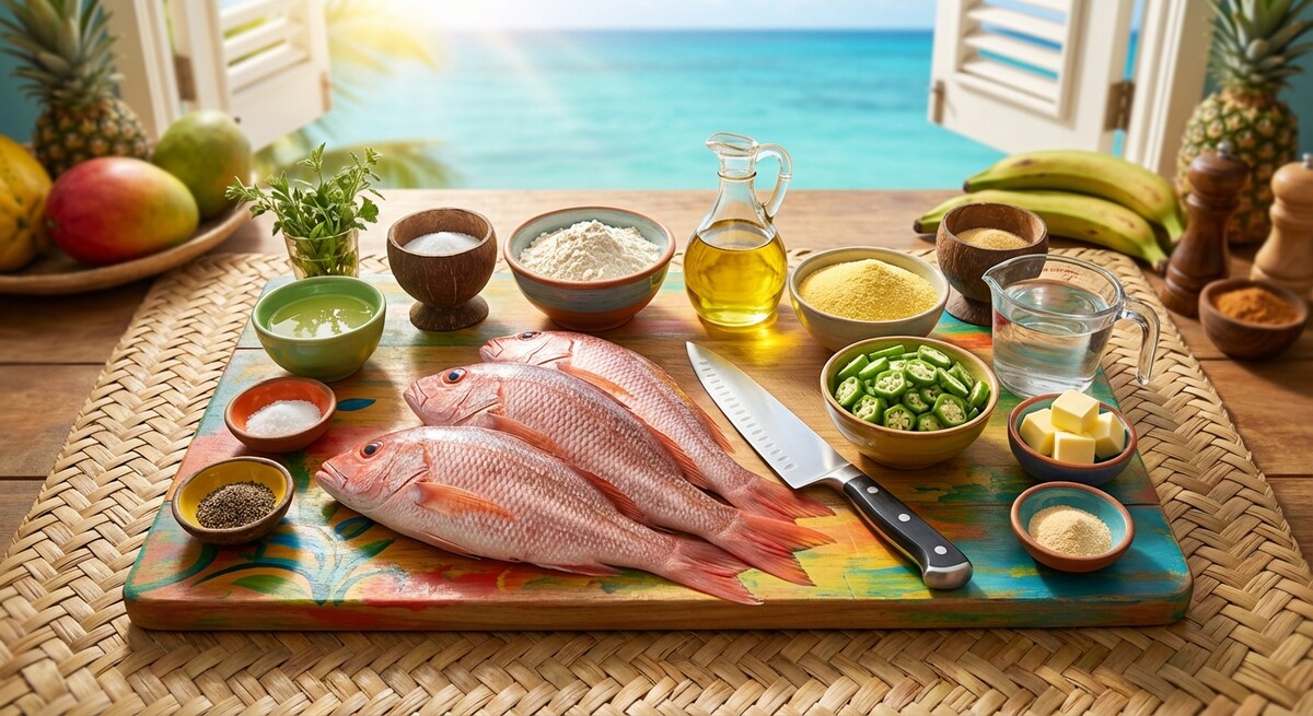 Mise en Place: Barbados Cou-Cou und Fried Fish