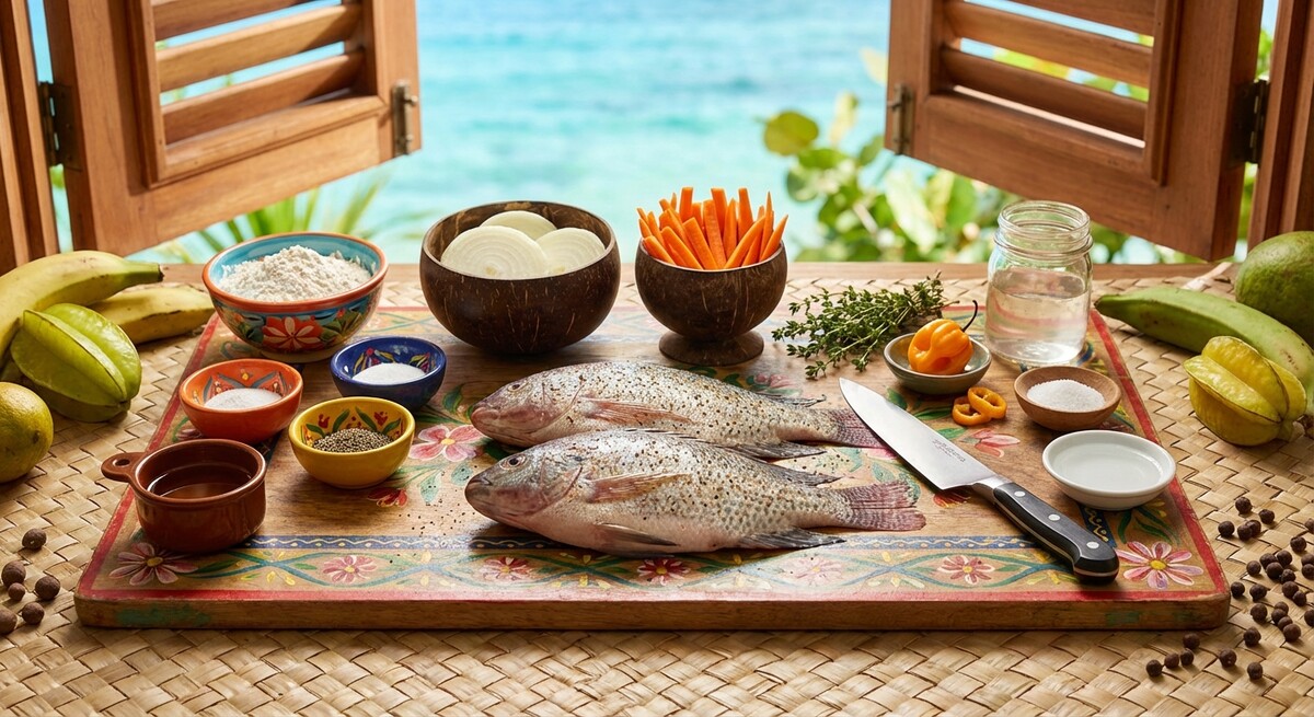 Mise en Place: Escovitch Fisch (Jamaikanischer Stil)
