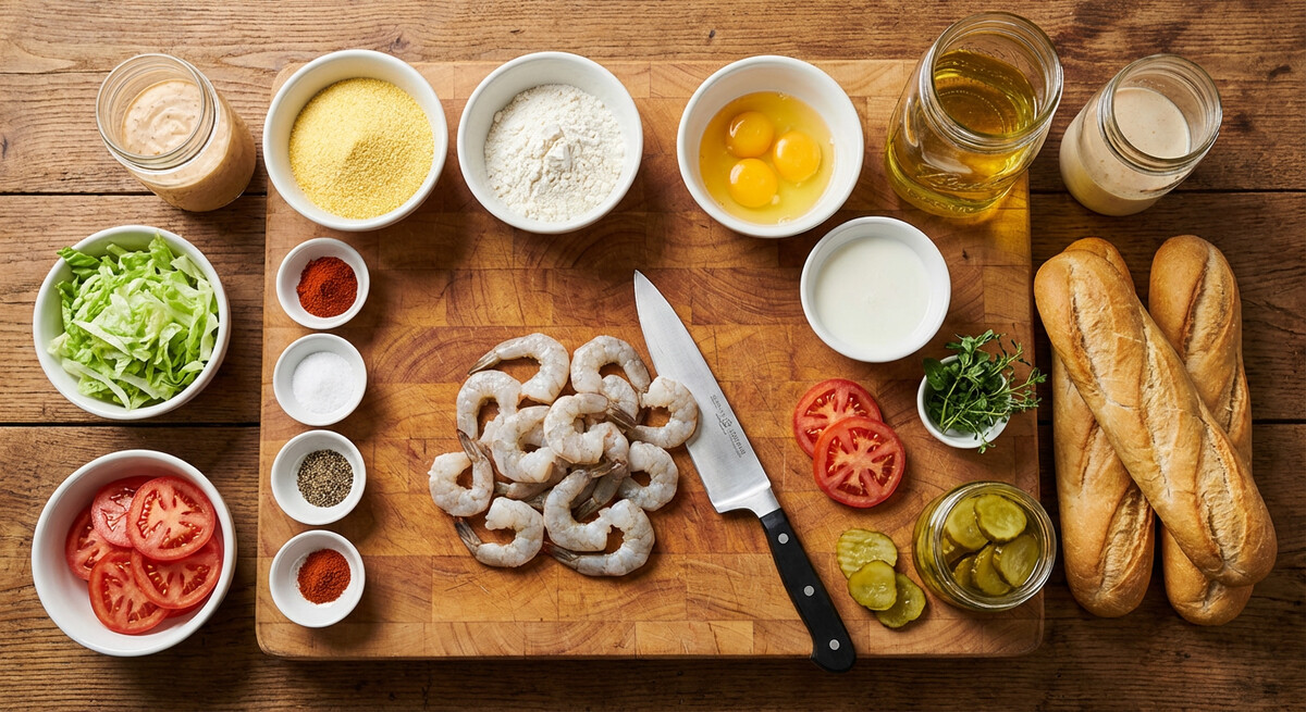 Mise en place: Po'Boy aux crevettes