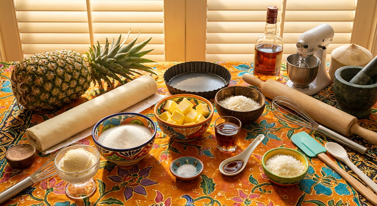 Mise en Place: Tarte Tatin mit Ananas und Rum (Martinique)